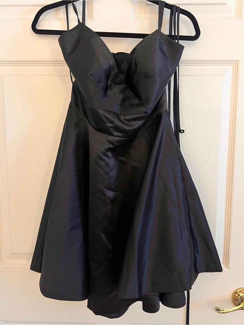 Women's Satin Black A-line dress w/pockets NWT, size 8